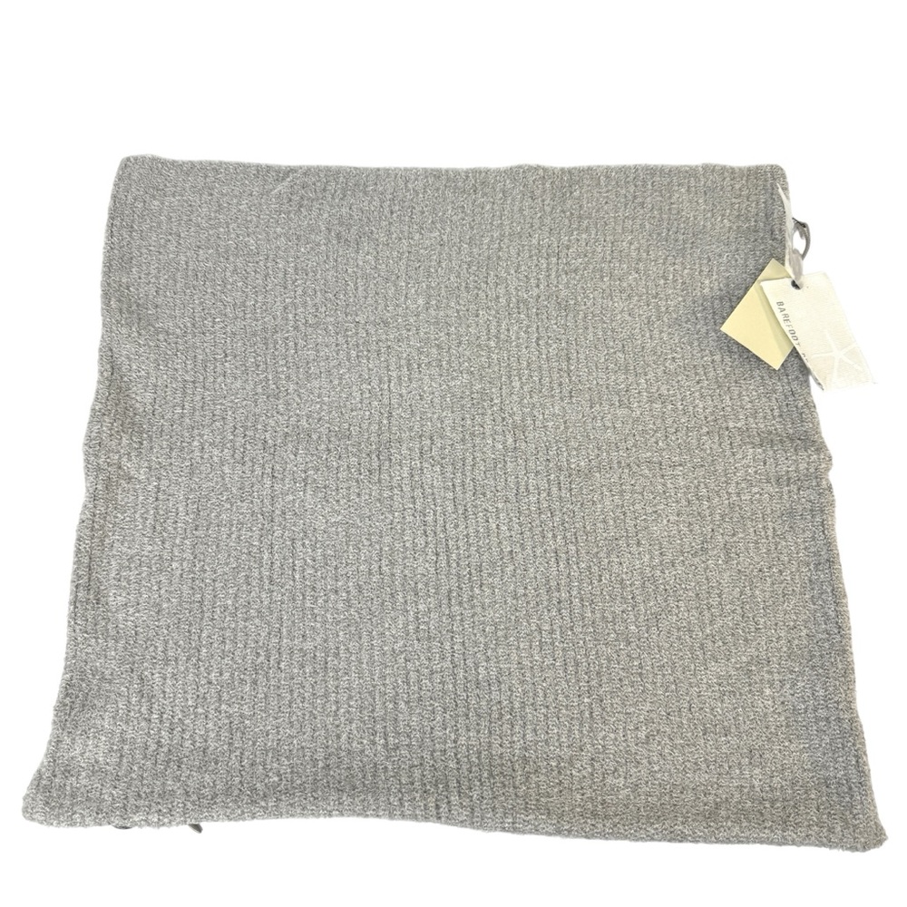 BAREFOOT DREAMS Heathered Ribbed Pillow Cover NEW Pewter Pearl RARE